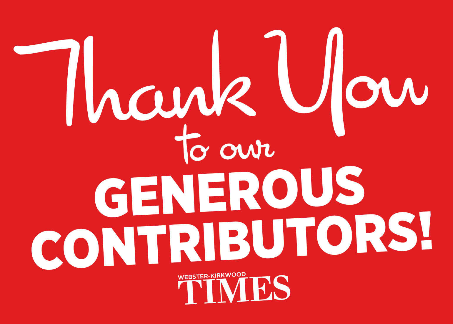 Thank you to readers for contributions